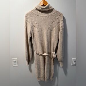 Pink Rose Cream Knit Dress